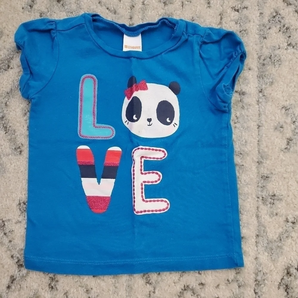 Gymboree‎ 18-24M Blue Panda Love Top Toddlers Girls